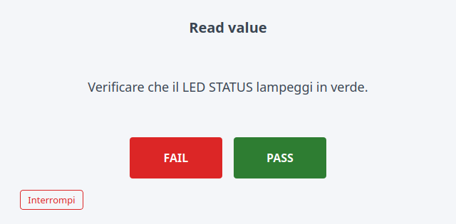 Richiesta di interazione dell'operatore