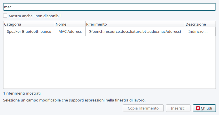 Ricerca di un riferimento nel catalogo condiviso